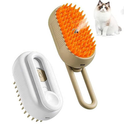 Steam Brush for Dog Cat 3 in 1 Water Brush for Dogs Silicone Massage Dog Comb Electric Multifunctional Water Brush Spa for Dogs USB Rechargeable Steamy Brush for Pets
