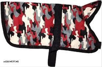 Fabric Dog Winter Jacket (Multicolor, 22 Inches)