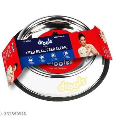 Drools Stainless Steel Feeding Bowl for Pet (Multicolor, 150 ml)