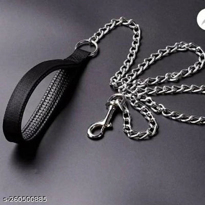 Metal Coller 5 Feet Leash for Dog (Multicolor, S)